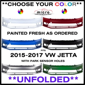 NEW FRONT BUMPER FOR 2015-2017 VW JETTA PAINTED *CHOOSE YOUR COLOR* VW1000221 - Picture 1 of 5