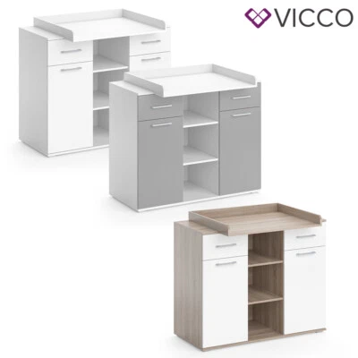 Wickelkommode Wickeltisch Wickelregal Leonie mit Wickelaufsatz VIcco