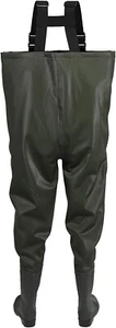 NEW Bootfoot Chest Waders 2-Ply Waterproof US 9 Men Olive Green Fishing Hunting - Picture 1 of 7