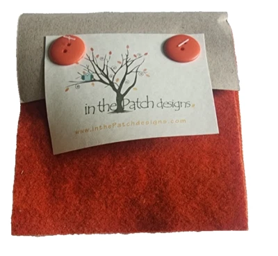 In the Patch Designs Hand 5" Sq  Over-Dyed Felted Charms  Wool Charm Pack Orange - Image 1 of 4