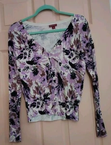 Merona Purple Small Cotton - Nylon Long Sleeve Sweater - Picture 1 of 5
