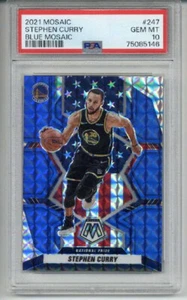 Panini Mosaic National Pride 2021 mosaico azul Stephen Curry/99 PSA 10 POP 11 - Imagen 1 de 2