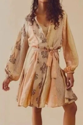 Vestido Free People Mes DEMOISELES Paquerette Hecho a Mano 100% Seda Talla 8 Nuevo con Etiquetas $590 Foto 1 de 4