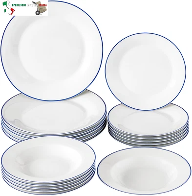 Servizio di Piatti da 18 pezzi in Porcellana e Gres, Servito da Tavolo Colorato  - Immagine 1 di 4