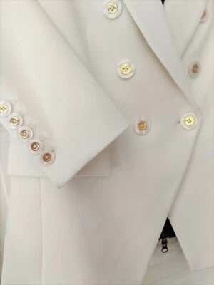 VERONICA BEARD Dickey Jacket Women sz 10 White MILLER Blazer Pearl Button NWT - Image 1 of 4