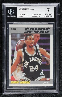 1987-88 Fleer Johnny Dawkins #27 BGS 7 Rookie RC - Image 1 of 2