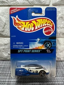 Hot Wheels Spy Print Series #2 of 4 Cars Alien Collector #554 White/Blue - Picture 1 of 4