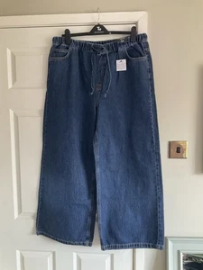 TU Clothing Dark Wash Ultra Wide Denim Jeans Size 16 Short - Picture 1 of 3