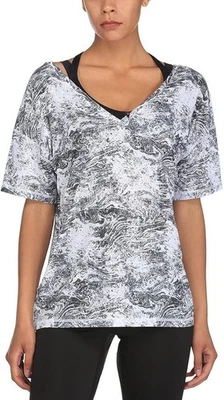 PUMA Women's Dancer Drapey Tee, Black/White, XS - Image 1 of 4