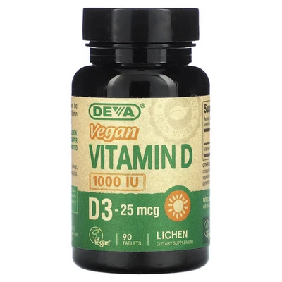 Vitamina D3 vegana, 25 mcg (1.000 UI), 90 comprimidos Foto 1 de 2