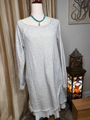 Vestido Suéter Sundance Gris En Capas Encaje Dobladillo L Festival Occidental Hada Grunge Foto 1 de 4
