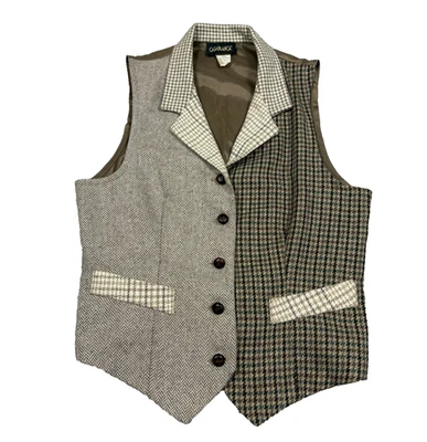 Vintage Casablanca Womens Size 4 Mixed Print Vest Button Front - Image 1 of 4