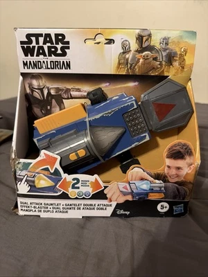 STAR WARS The Mandalorian Dual Attack Gauntlet Lights Disney Hasbro New - Image 1 of 4