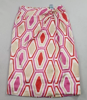 Ann Taylor skirt sz 2 P petite womens pink red 36859580 zip polyester - Image 1 of 4