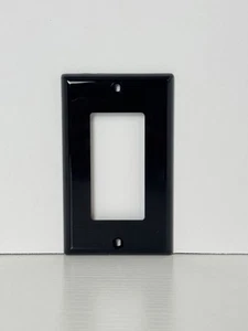 ELEGRP 1 Gang Plastic Decorative Wall Plate Standard Black 50-Pack - Picture 1 of 5