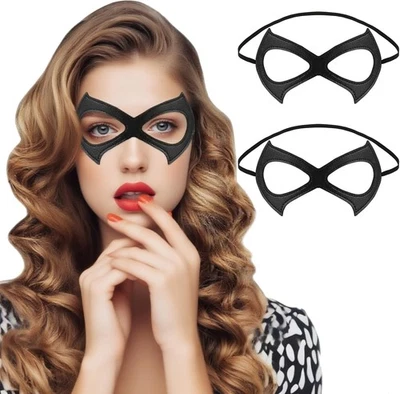 2Pcs Black Cat Woman Mask Leather Half Eye Masquerade Women Costume...  - Image 1 of 4