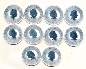 Posten 10 Silbermünsen 1Oz Känguru Australien 2022   (1107) - Bild 1 von 2