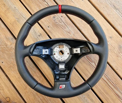 NUOVA PELLE AUDI A4 S4 B5 80 A6 S6 4B A8 S8 D2 S-LINE VOLANTE TRAFORATO - Bild 1 von 4