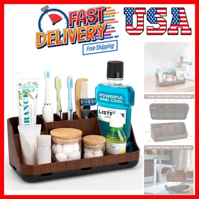 Soportes de cepillo de dientes de madera para organizador de encimera de baño - desmontables 7... Foto 1 de 4
