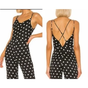 LOVERS AND FRIENDS QUINCY BLACK POLKA DOT JUMPSUIT NWT SIZE XS - Picture 1 of 9