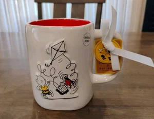 Rae Dunn Peanuts Charlie Brown & Marcie Kite Coffee Mug "Everything Seems Fine" - Picture 1 of 4