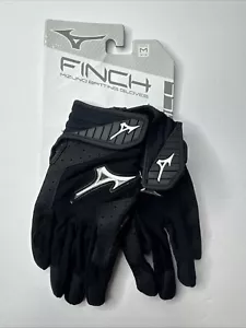 Mizuno Finch Youth Black Size Medium Softball Batting Gloves NEW - Picture 1 of 2