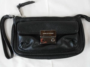 DANA BUCHMAN Black Pebbled Faux Leather Purse - 3 Pockets - 9 x 5 in. GREAT - Picture 1 of 5