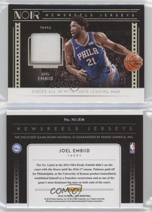 2018-19 Panini Noir Newsreels Jerseys /65 Joel Embiid #NJ-JEM