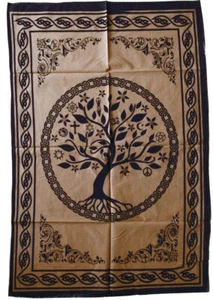 TREE OF LIFE  Dekotuch 110x75cm Wandbehang Stofftuch Lebensbaum Weltenbaum - Bild 1 von 1