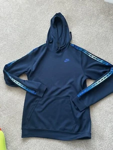 nike dark blue hoodie with lighter blue Nike down the arms size small - Picture 1 of 2