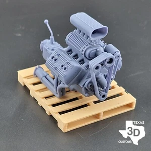 Supercharged Ardun Flathead V8 model engine resin 3D printed 1:24-1:8 scale - Picture 1 of 3