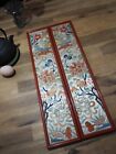 2 Cadres Broderie Soie Ancien Chinese Silk Embroidery Embroidered Sleeve Band