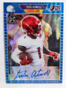 Tutu Atwell 2021 Leaf Pro Set Blue Prizm Refractor Rookie Auto#4/50!Rams WR RC - Picture 1 of 2
