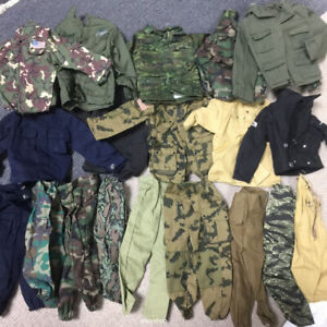 Random Lot 15Pcs 1/6 GI JOE WWII Soldier Uniform Dress for 12'' Dragon BBI Doll