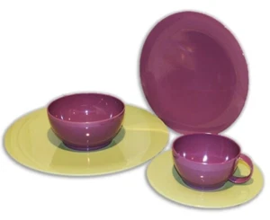 1 Nuevo Tupperware Gestures Melamina 5 Piezas Juego de servir cuenco platos taza vintage NUEVO - Imagen 1 de 4