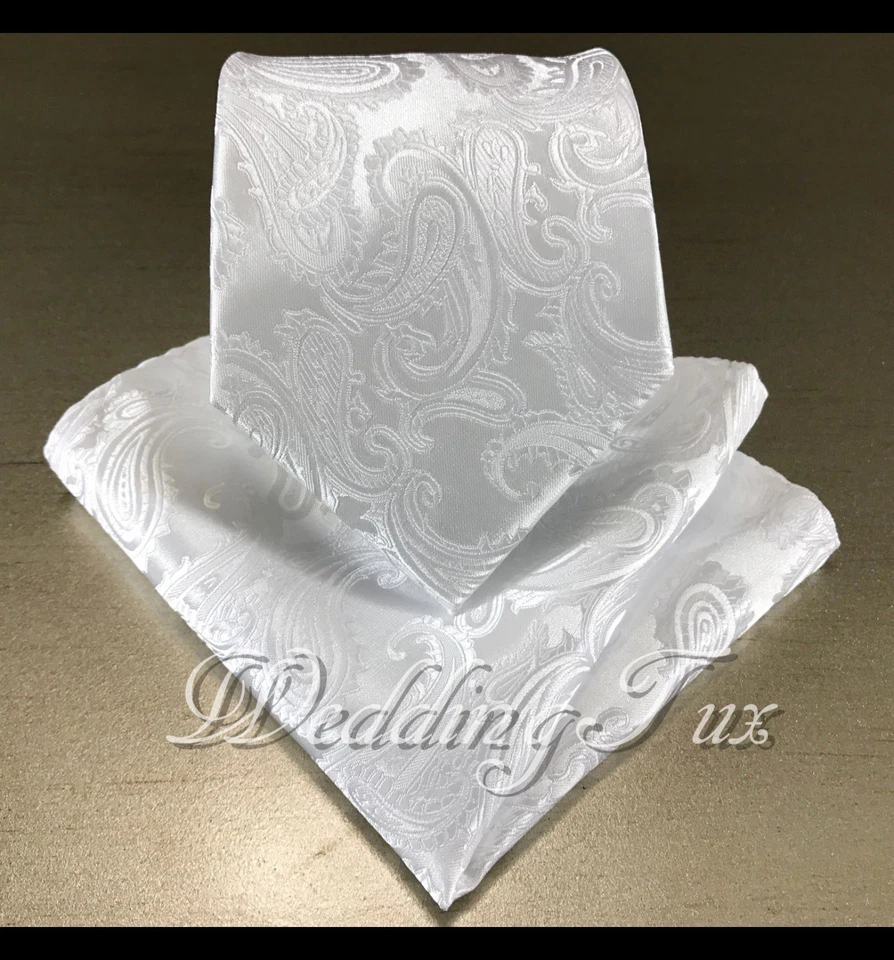 Clásico Paisley Cuello Corbata y Bolsillo Cuadrado Pañuelo Conjunto 2 Piezas Formal Fiesta Boda Foto 1 de 1