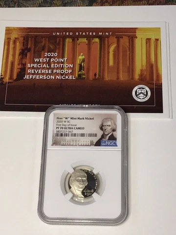 2020-W Jefferson Proof Nickel NGC PR70 Ultra Cameo First Day of Issue Cover