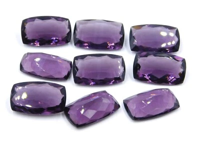 Lab Created Amethyst Cushion Cut Lot Loose Gemstone 15x25 MM For Jewelry P-2963 - Image 1 of 4
