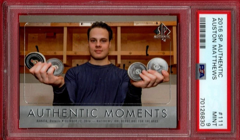2016-17 SP AUTHENTIC AUSTON MATTHEWS AUTHENTIC MOMENTS #111 PSA 9 ROOKIE MINT RC - Image 1 of 1