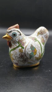 Cloisonne Hahn, Huhn, Pfau, Figur Deko Sammlerstück China 6x5,5x3cm A#-11-3 - Bild 1 von 3