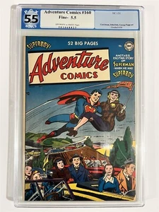 ADVENTURE COMICS #160 DC COMICS GOLDEN AGE 1951 PGX 5.5 GRADED! SUPERBOY! - Picture 1 of 2