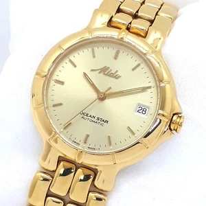 Reloj automático Mido Ocean Star hecho en blanco chapado en oro, sin usar - Imagen 1 de 11