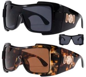 Oversized Pilot Sunglasses Large Mens Womens wrap around big Square mask UV400 - Picture 1 of 15