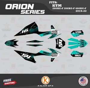 Graphics Kit for KTM 250XC-F 350XC-F 450XC-F (2019-2022) Orion - TEAL - Picture 1 of 6