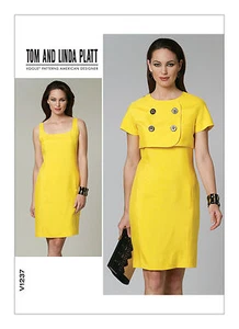 Vestido de diseñador de vaina Vogue Tom & Linda Platt, chaqueta recortada patrón de costura V1237 - Imagen 1 de 6