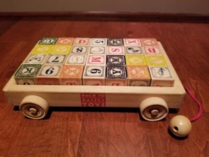 Back to basic toy wooden alphbet+numbers+stamps cubes - Picture 1 of 2