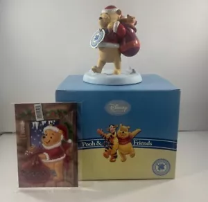 Statuina porcellana Disney Impressions Winnie The Pooh Buon Natale - Nuova con scatola - Foto 1 di 3