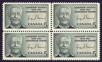 Canada sc#474 Georges Vanier : Governor-General, Block of 4, Mint-NH - Image 1 of 2