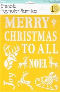 Citas de Navidad - Darice 8.5x11 Plantilla Plantilla Máscara Feliz Alegría Reutilizable - Imagen 1 de 1