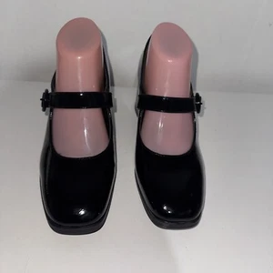 Black Patent Block Heel Mary Jane Shoes New In Box UK Size 5.5 EU 39. - Picture 1 of 19